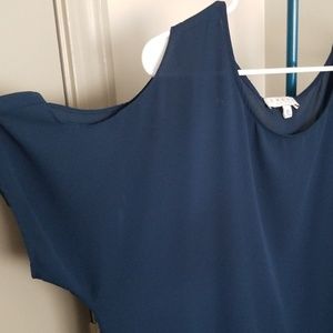 Blouse with peek a boo shoulders